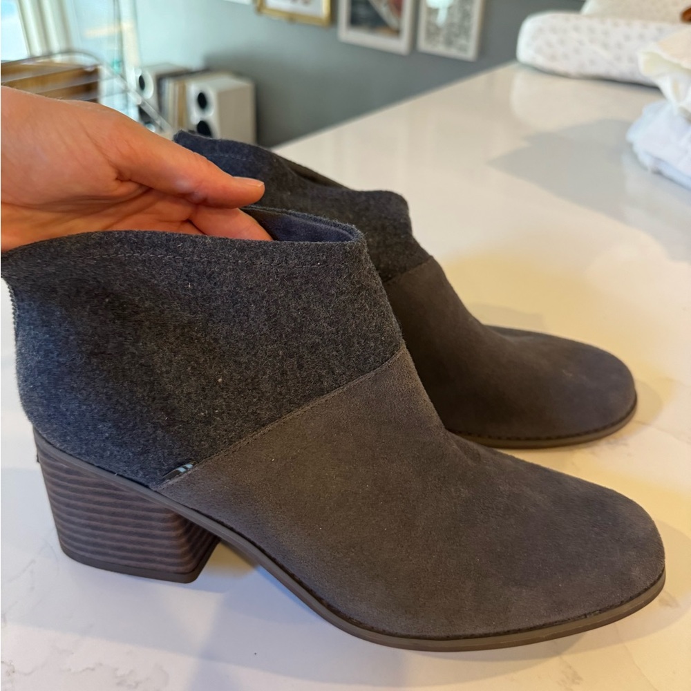 Toms Charcoal Ankle Booties Brand New w/out box